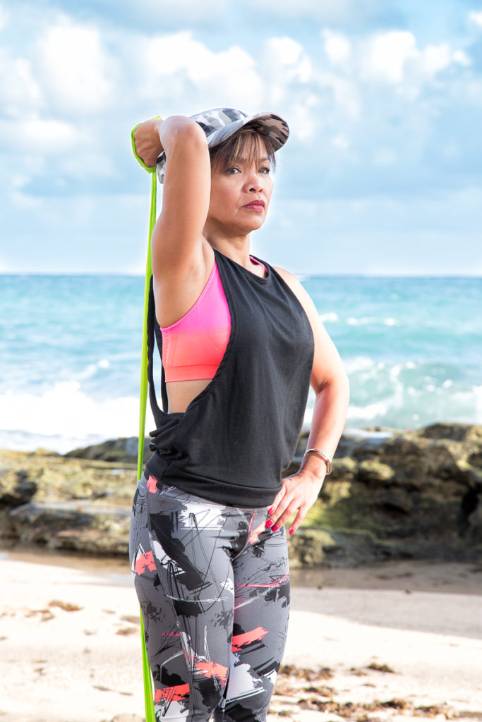 Overhead Triceps Extension step 1 - Travel with the Band