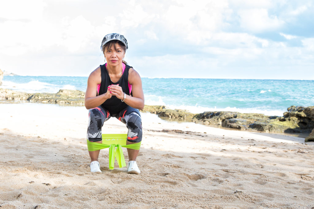 Side-Step Squat step 1 - Travel with the Band