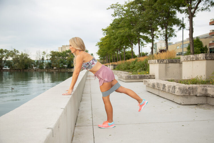 Banded Standing Kick Back step 3