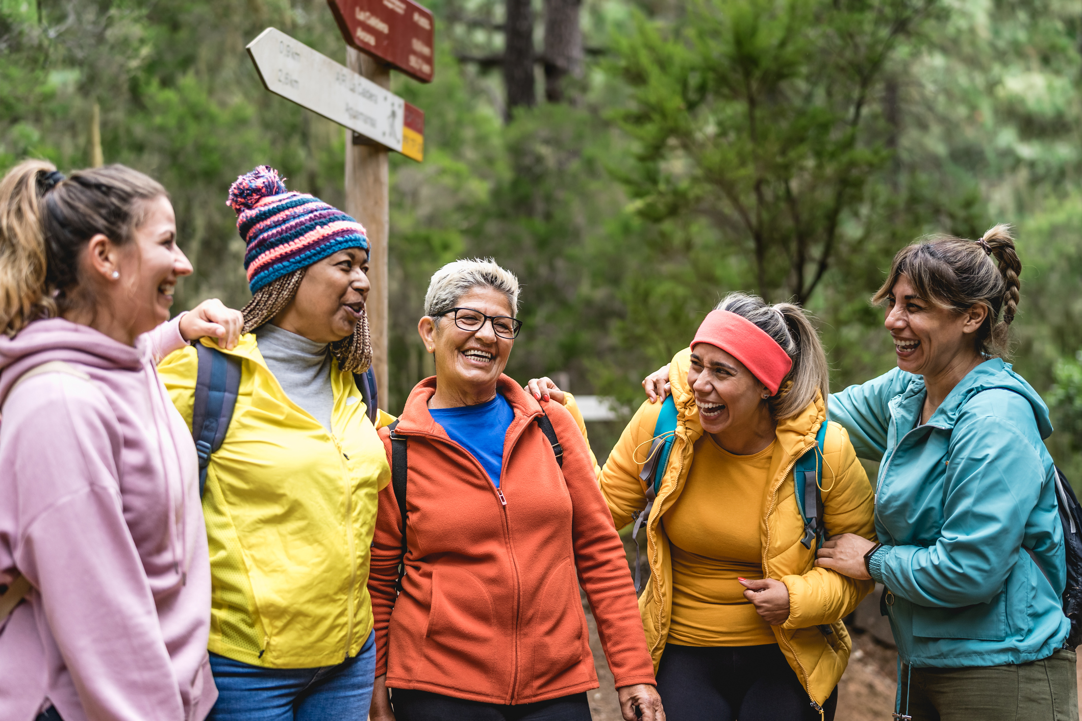 group of women about to hike
