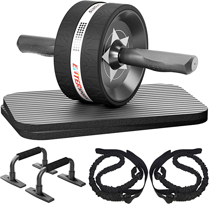 EnterSports Ab Rollers Wheel Kit with Push-up Bars