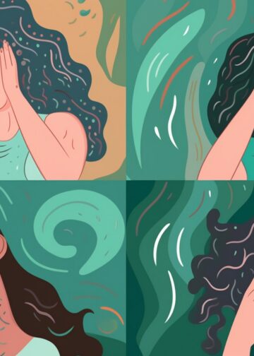 Mature woman experiencing perimenopause symptoms such as hot flashes