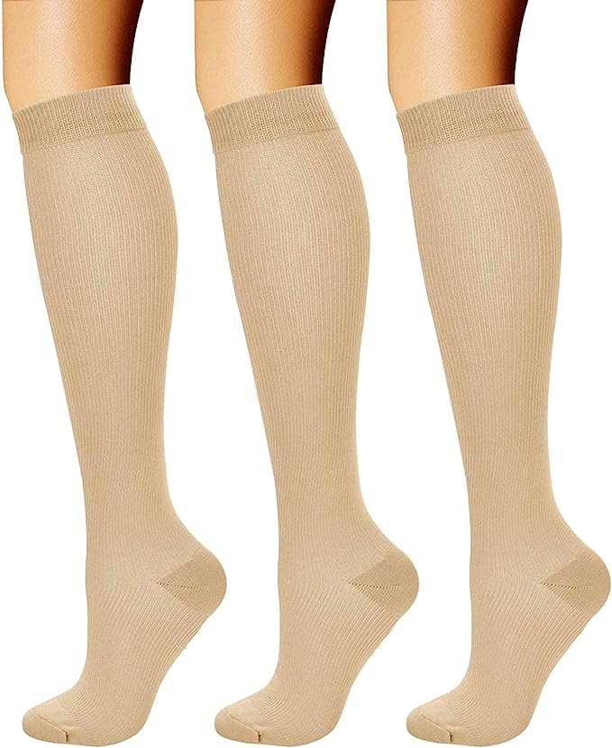 CHARMKING 3 Pairs Copper Compression Socks